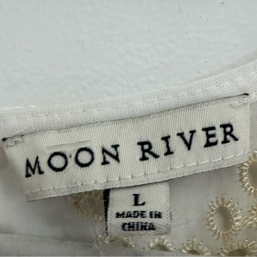 Moon River embroidered eyelet cotton dress l - Picture 8 of 9